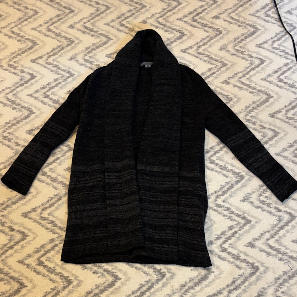 Vince Charcoal and Black Knit Cardigan